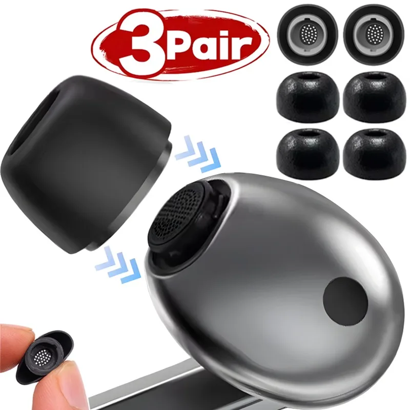 3-1Pairs Memory Foam Eartips for Samsung Galaxy Buds3 Pro Replacement Earbuds Noise Reduction Earplugs For Buds 3 Pro Ear Tips