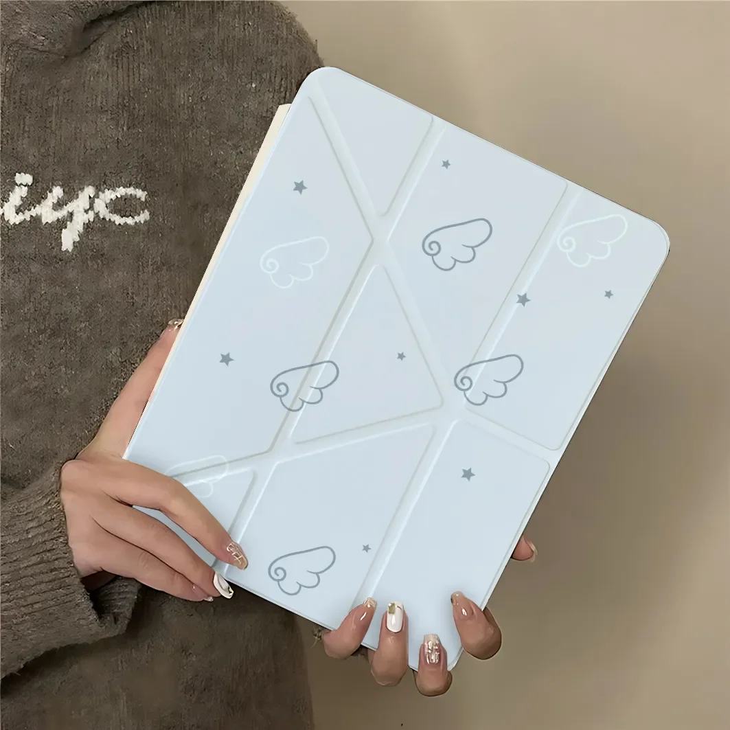 

Korea ins Polka Dots Wings Tablet Case For iPad Pro 11 13 M2 M4 M3 10.2 5/6th 7/8/9/10/11th Mini 6 7 Air 1 2 3 4 5 6 Stand Cover