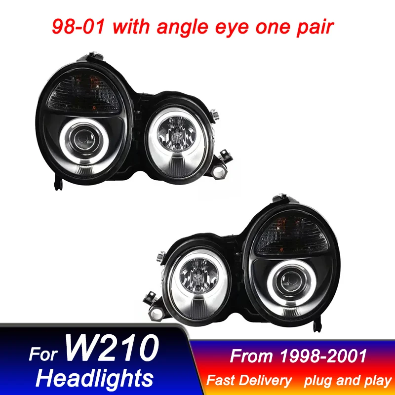 تصفيف السيارة المصابيح الأمامية لمرسيدس بنز W210 1998-2001 نمط جديد كامل LED DRL ديناميكية إشارة رئيس مصباح الجبهة ضوء الجمعية