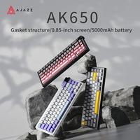 Ajazz AK650 Gaming Mechanical Keyboard with Color Screen 66 Keys RGB Bluetooth Wireless Keyboard Gamer 5000mAh For PC Laptop