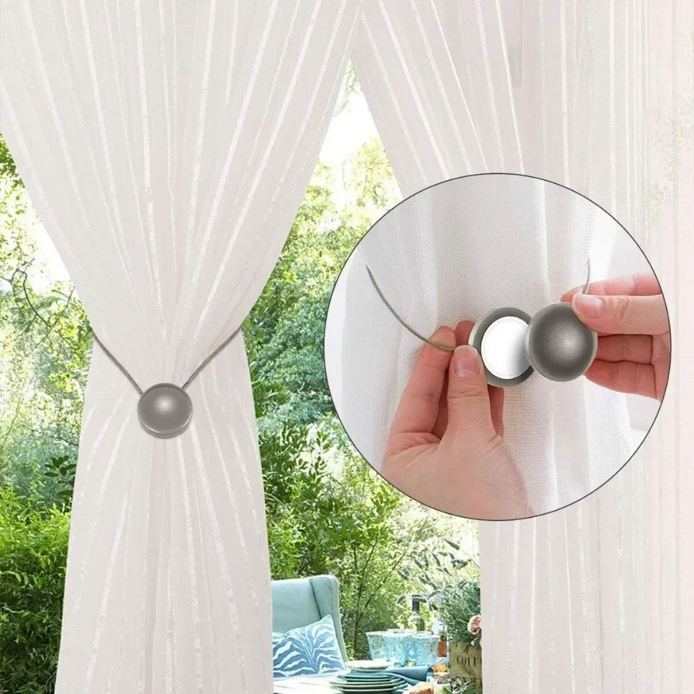 1/2/3 PCS Curtain Levers, Magnetic Curtain Rings, Curtain Clips, Cat-eye Home Windows, Living Room, Office Decoration Dark Gray