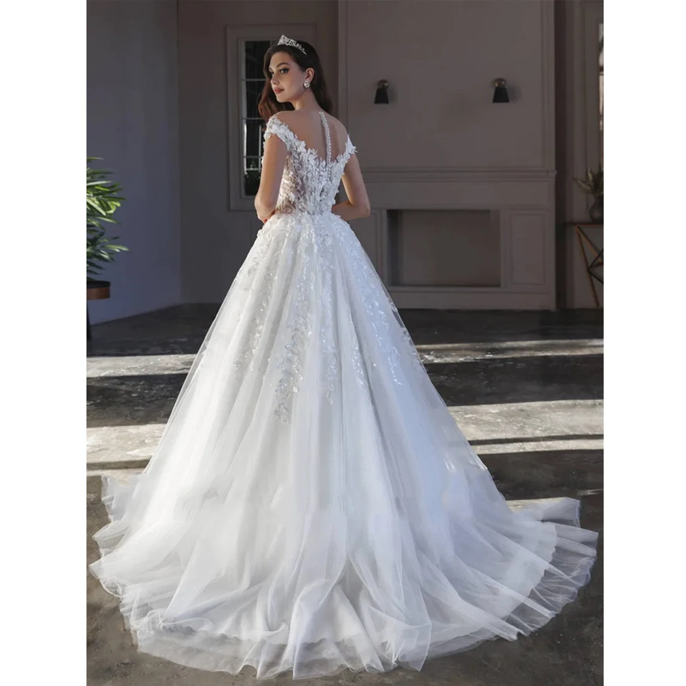 Moda marfim vestidos de casamento com tule macio sem mangas vestidos de noiva para as mulheres 2025 novo fora do ombro verão vestidos de novia