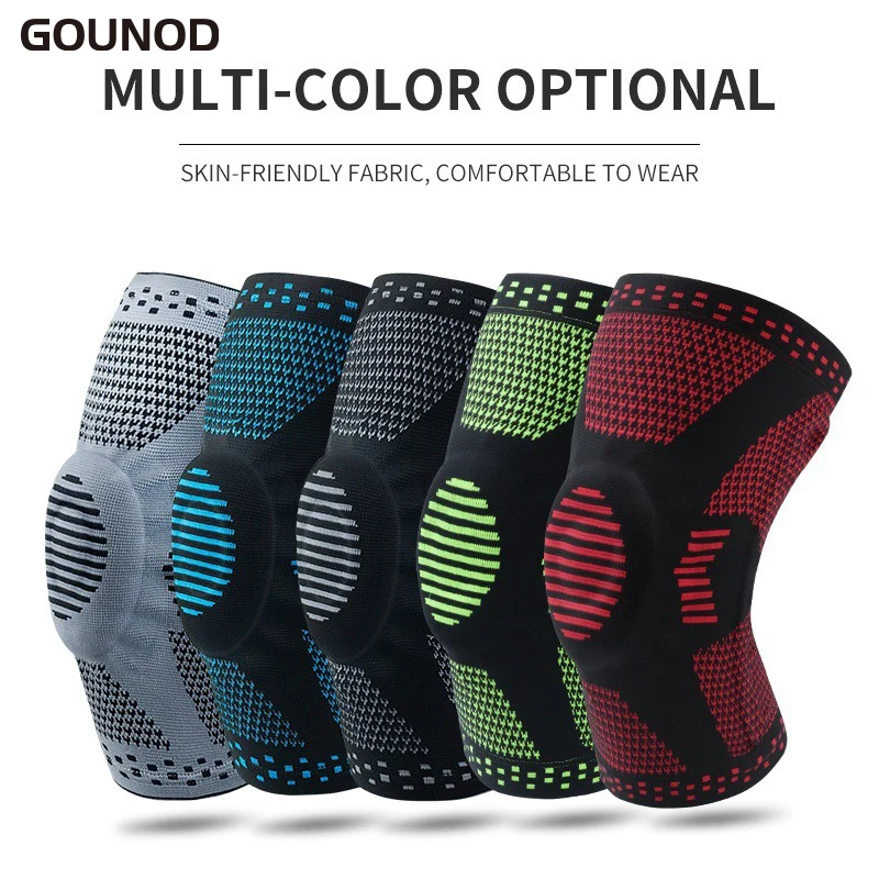 Sports Knee Pads Silicone Knitted Outdoor Basketball Protective Meniscus Leg Cover Running Fitness Squat Knee Protective Gear