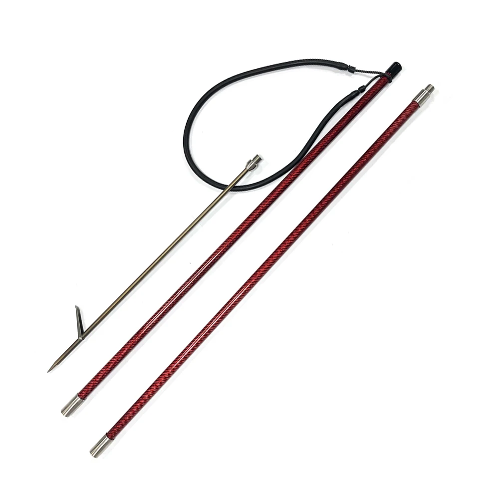 

240 см, 8 футов, Pesca, удочка из углеродного волокна, 3 секции, черное ручное копье, удочка для рыбалки, 17-4 фа, круглая головка из нержавеющей стали