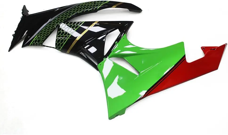 ABS Fairings Kit لكاواساكي ZX6R 636 2009 2010 2011 2012 09 10 11 12 دراجة نارية أخضر أسود Fairings هيكل السيارة إطار الجسم #3