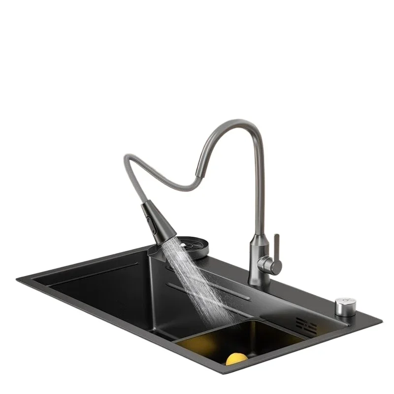 Lavabo da cucina, acciaio inossidabile 304 addensato, grande fessura singola, lavastoviglie manuale multifunzionale per uso domestico