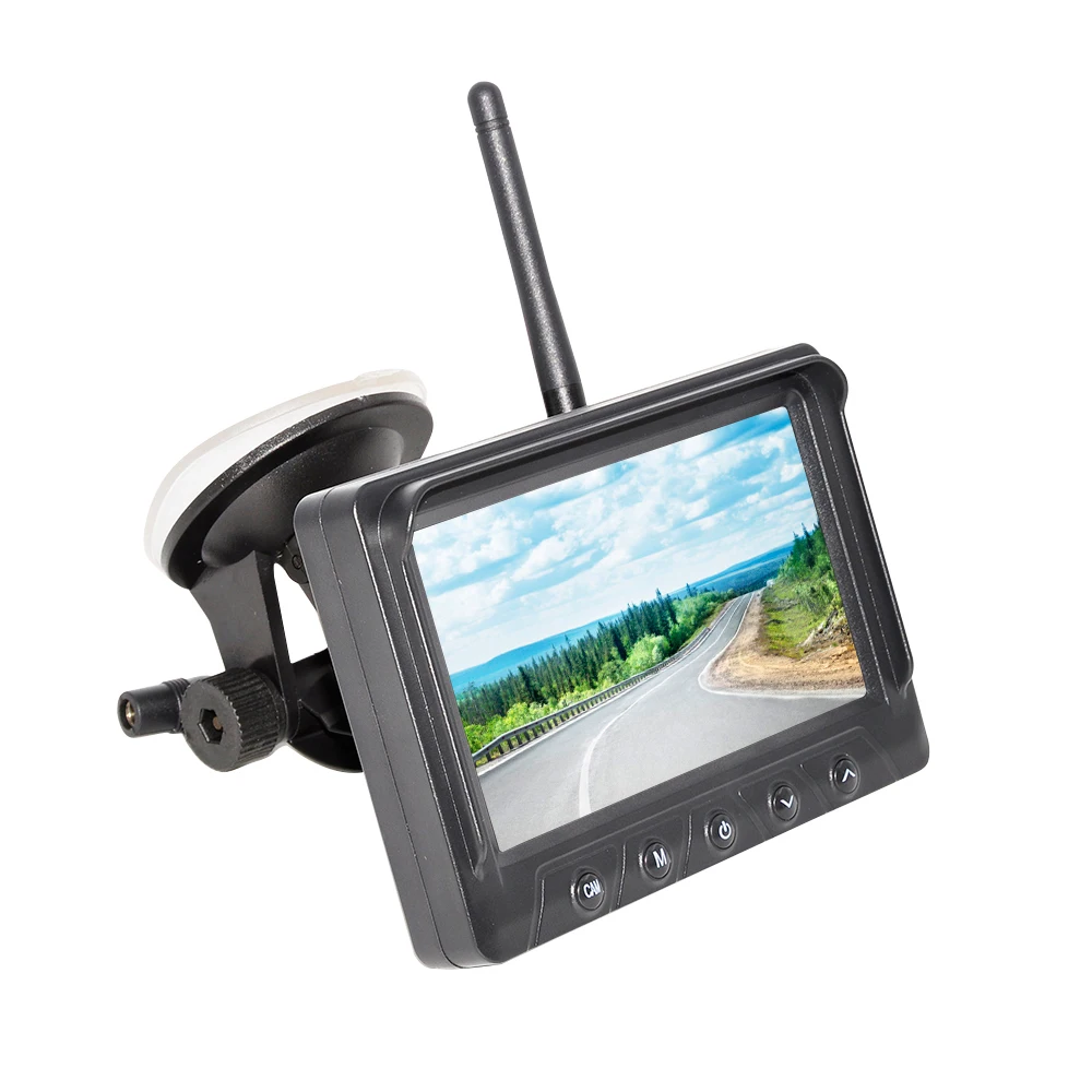 Wireless 1080P AHD IPS 5 Inch Car Monitor Rear View Reverse Car Camera Driving Kit Stable Digital Signal Auto Parking