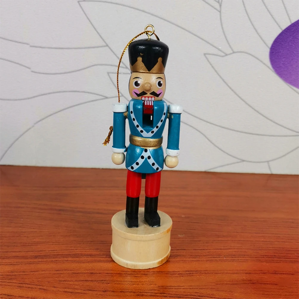 

5Pcs Nutcracker Decoration Wooden Crafts Xmas Puppet for Hanging Tree Desktop Xmas Ornament Holiday Gift Wood Hanging Nutcracker