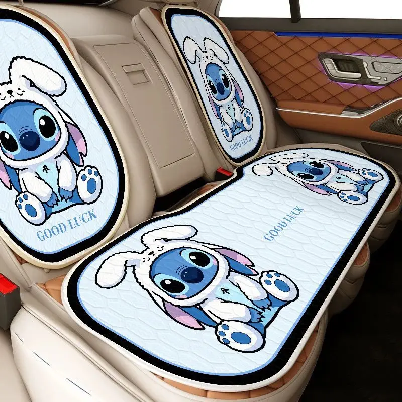 

Anime Lilo&Stitch Car Seat Cushion Set Four Seasons Universal Cartoon Soft Seat Cushion Accessories Kawaii Car Decoration Gift