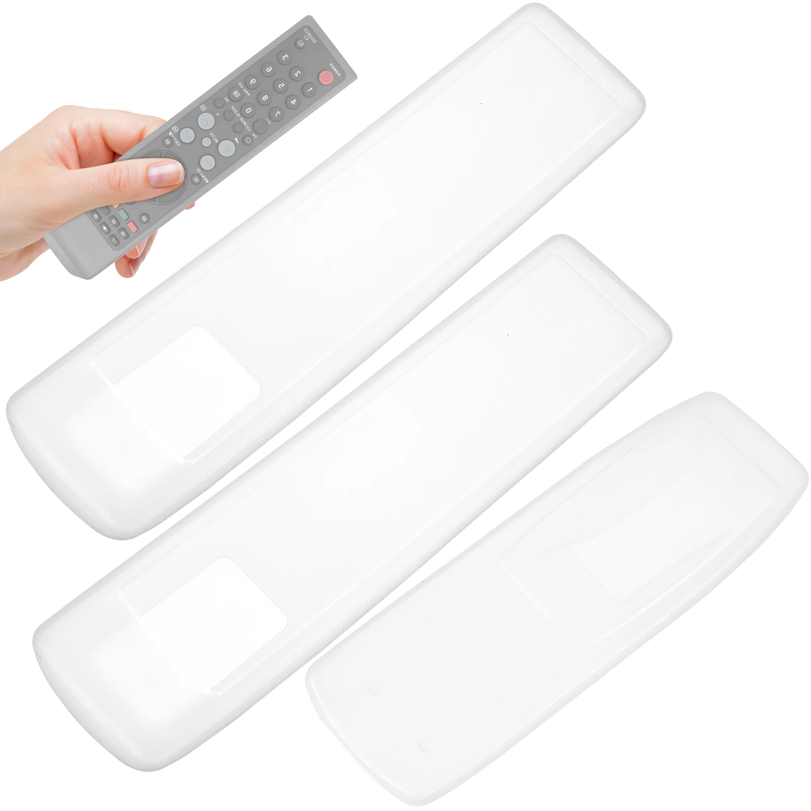 

3 pcs Control Cover Transparent Clear Dust Protector for Silicone Remote Control Sleeve Covers
