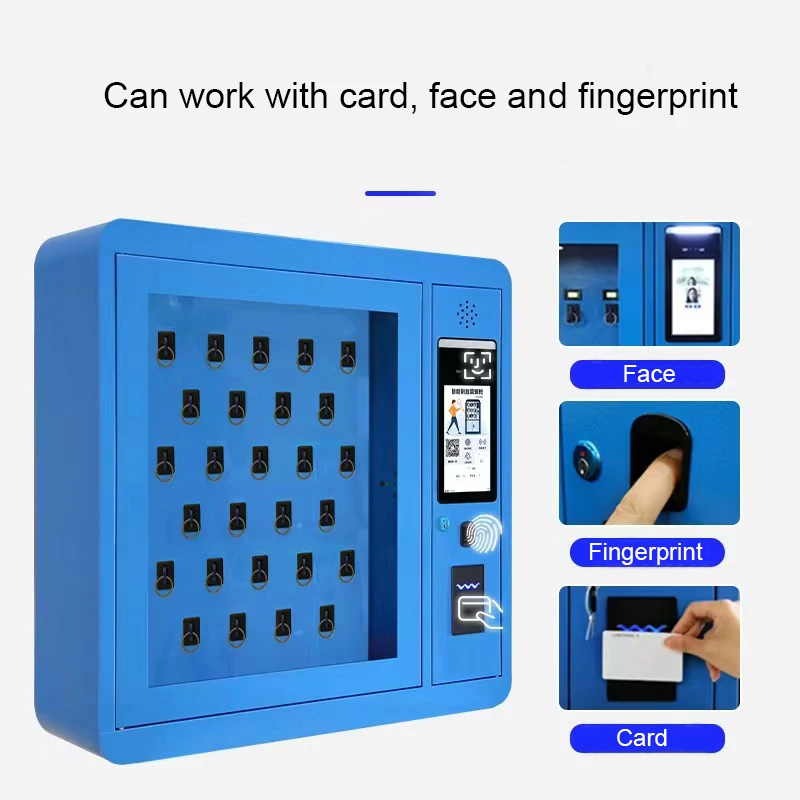 Smart Key Management Cabinet Wall-Mount & Floor Mount Electronic Lock Fingerprint Face Recognition System Key Box