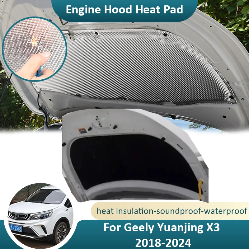 Front Hood Engine For Geely Yuanjing X3 GX3 Pro 2018 2019 2020 2021 2022 2023 2024 Soundproof Mat Retardant Pad Car Accessorie