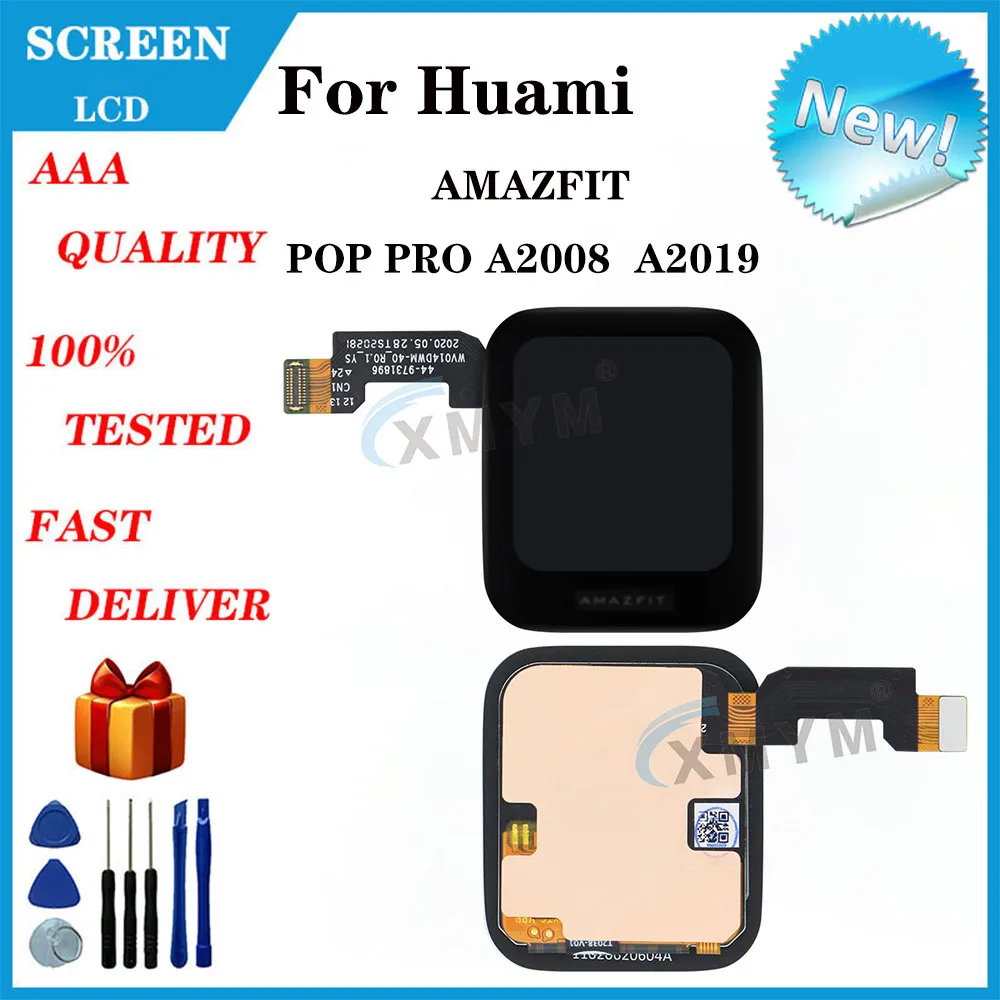 For Huami AMAZFIT Pop Pro A2008 A2019 Smart Watch LCD Display Brand New 1.43 Inch LCD Display with Touch Screen