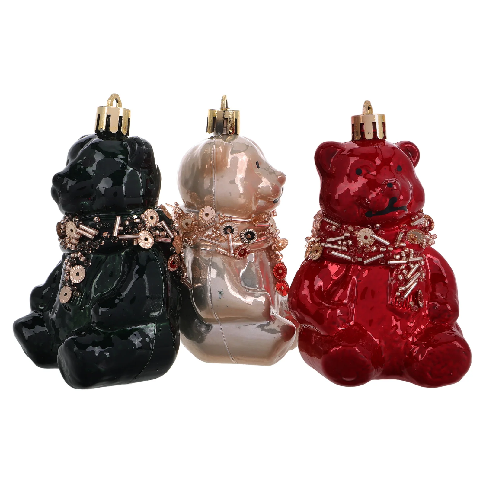 

3 Pcs Bear Ornaments for Christmas Tree Decor Pendant Charms Hanging Decorations