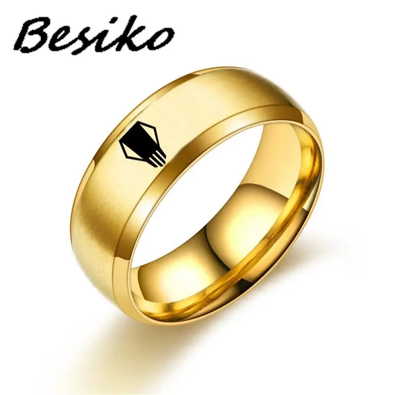 Besiko Cosplay Jewelry Men Stainless Steel Little Finger Rings Anime My Hero Academia Ring Jewelry Accessories Anime Fans Gifts