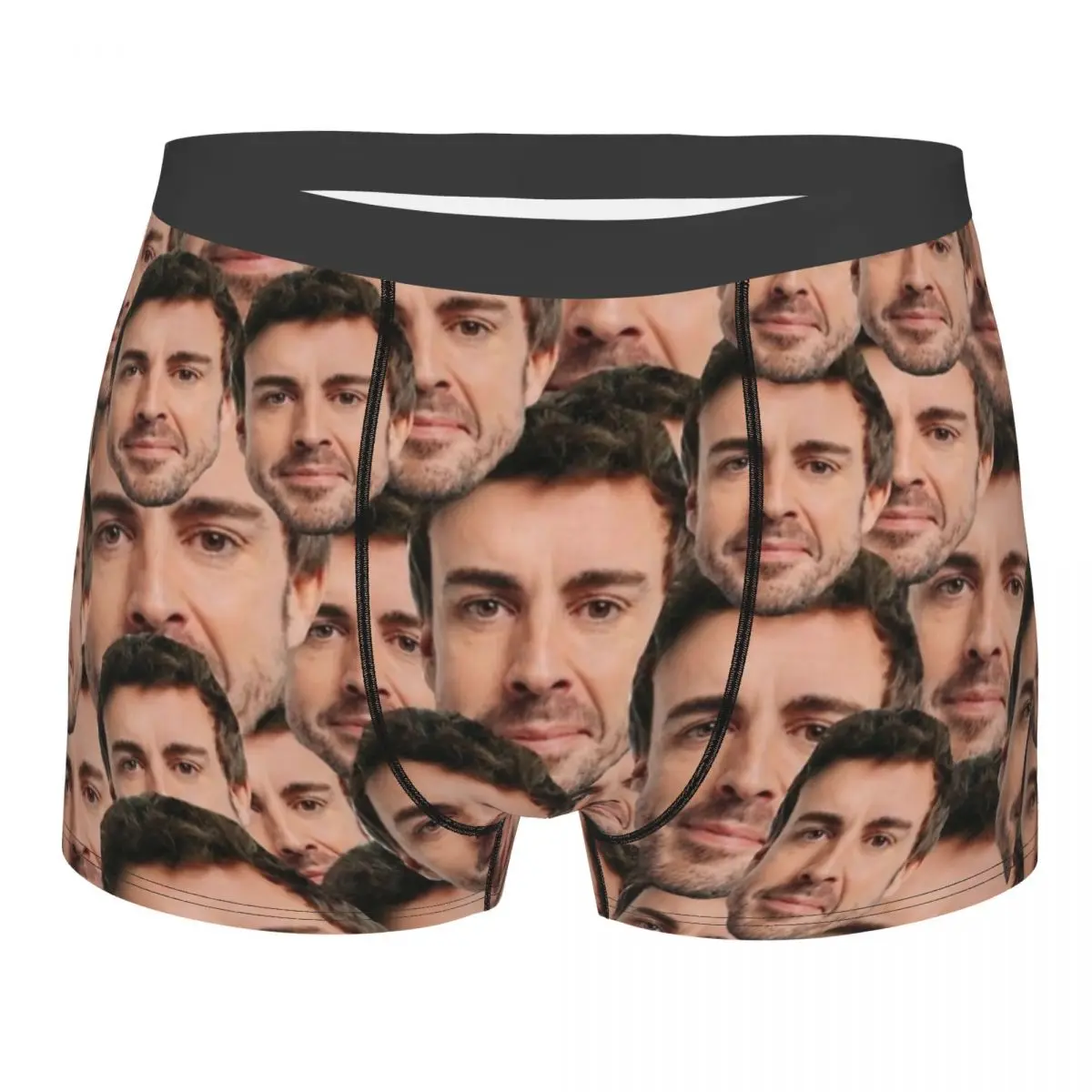 Hot Boxer Fernando Alonso Funny Head Shorts Panties Briefs Men's Long Underwear Soft Underpants for Homme Plus Size