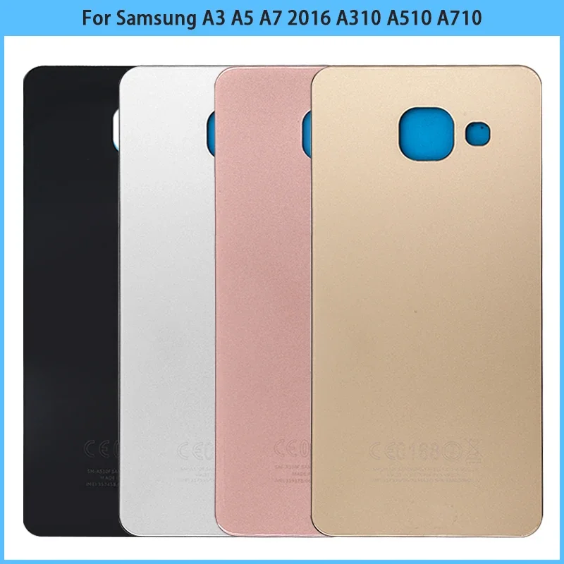 For Samsung Galaxy A3 A310 A5 A510 A7 A710 A9 A910 2016 Battery Back Cover Rear Door Glass Panel Housing Case Adhesive Replace