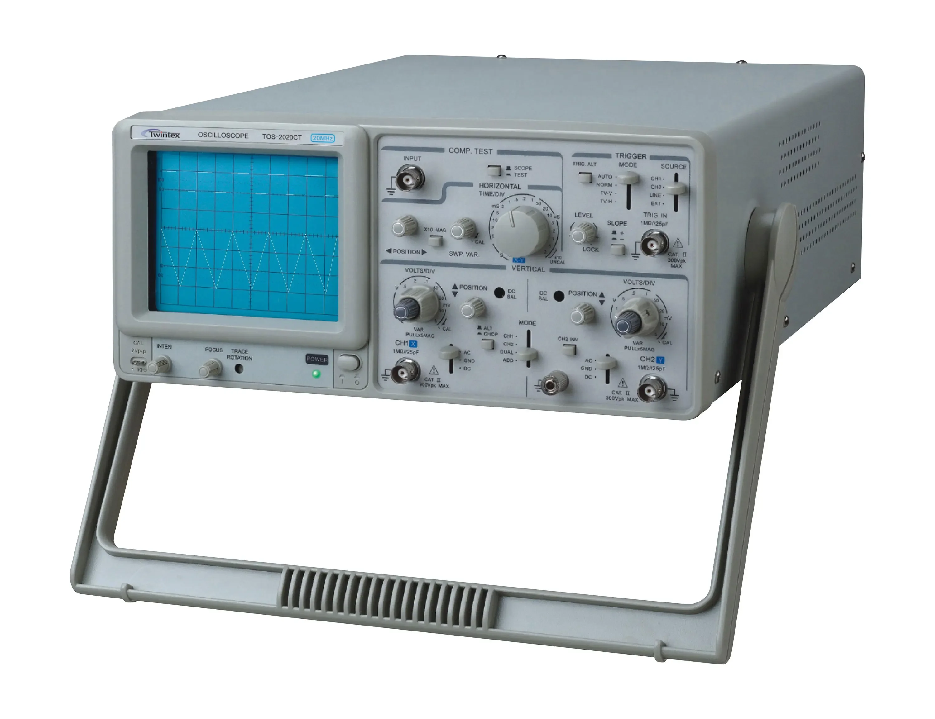 TOS-2020CT Dual Trace Oscilloscope With Component Tester Dual Channel Analog Oscilloscope 20MHz