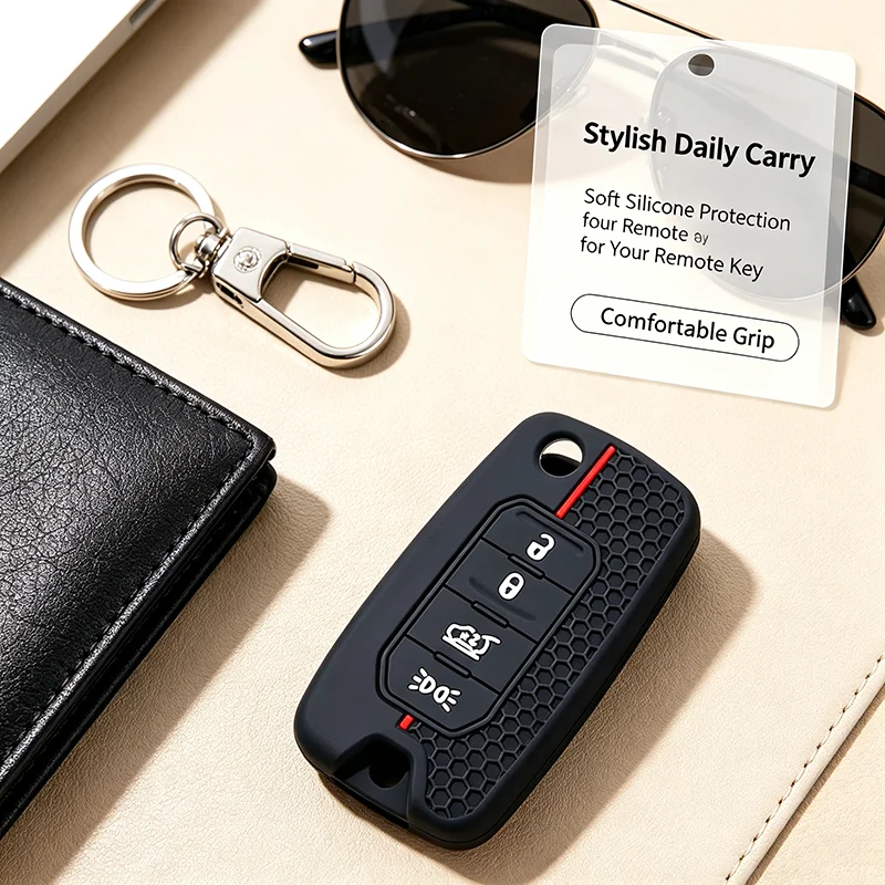 Silicone Car Remote Key Case Fob for Jeep Cherokee Compass S Renegade Grand Commander for Dodge Journey Challenger Jcuv Charger