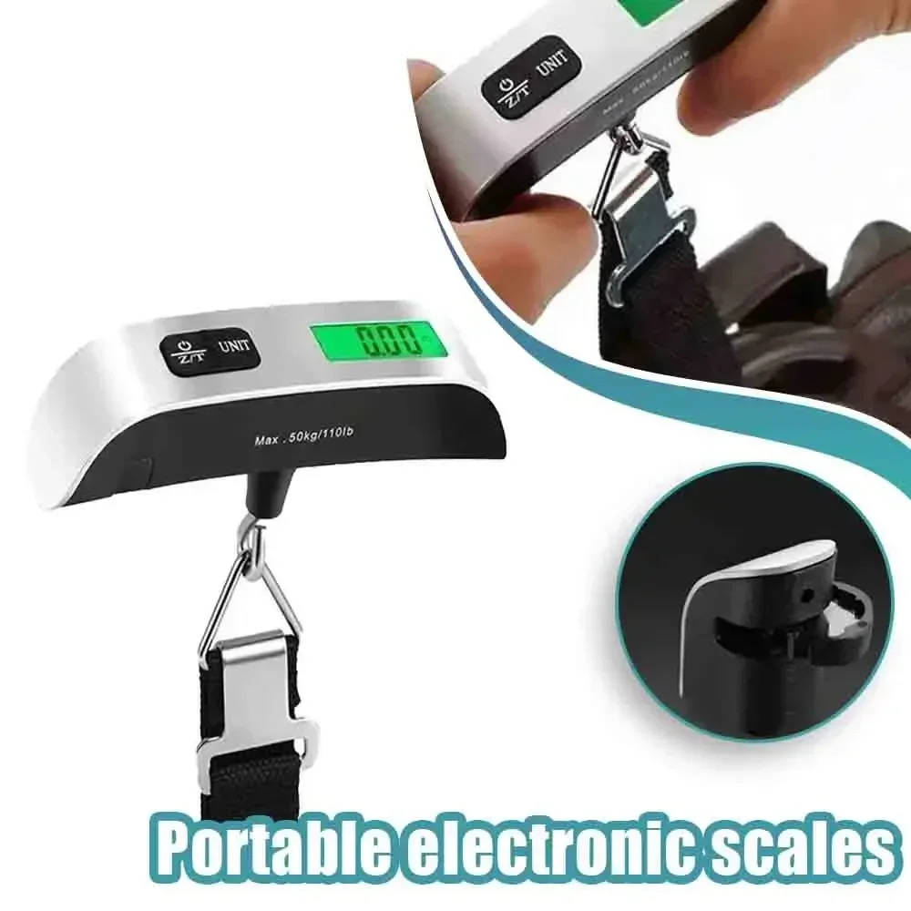 Portable Scale Digital LCD Display 110lb/50kg Electronic Scale Luggage Travel Weighing Mini Digital Scale Weighing Balance