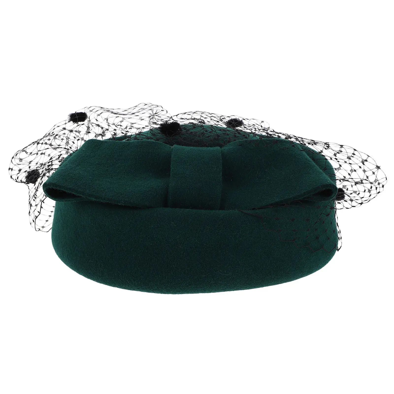 

Stewardess Fascinator Bow Wool Winter Pillbox Hat Veil Vintage Cocktail Tea Party Wedding Ladies Hats Women Fascinator