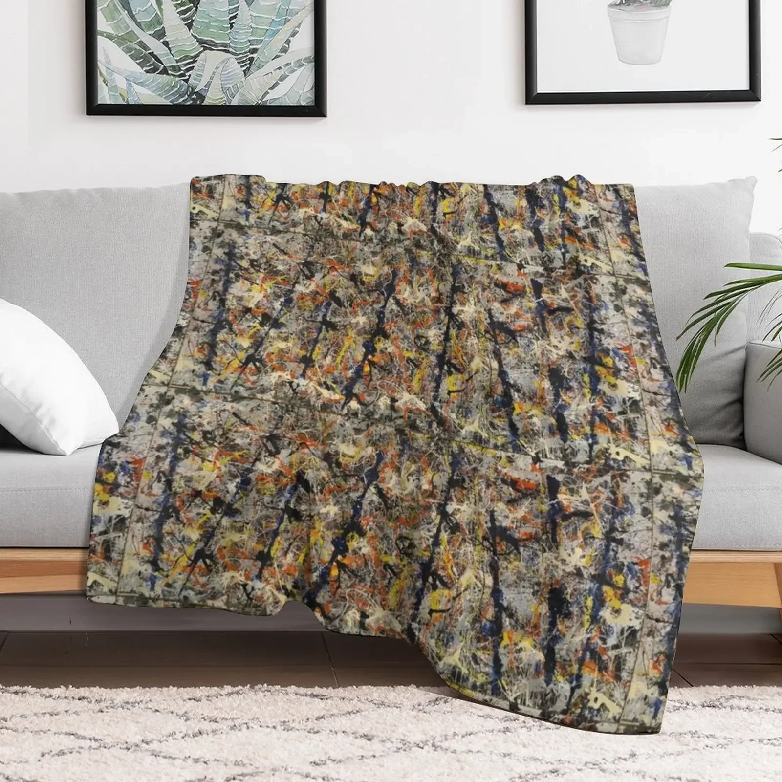 Jackson Pollock - Blue Poles - abstract expressionist painting Throw Blanket Fashion Sofas Custom Blankets