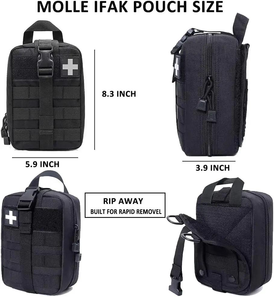 Erste-Hilfe-Tasche, medizinische Molle-Tasche, IFAK-Tasche, EMT-Tasche, Rip Away, mehrere Taschen, leichte Med-Tasche, taktisch für den Außenbereich