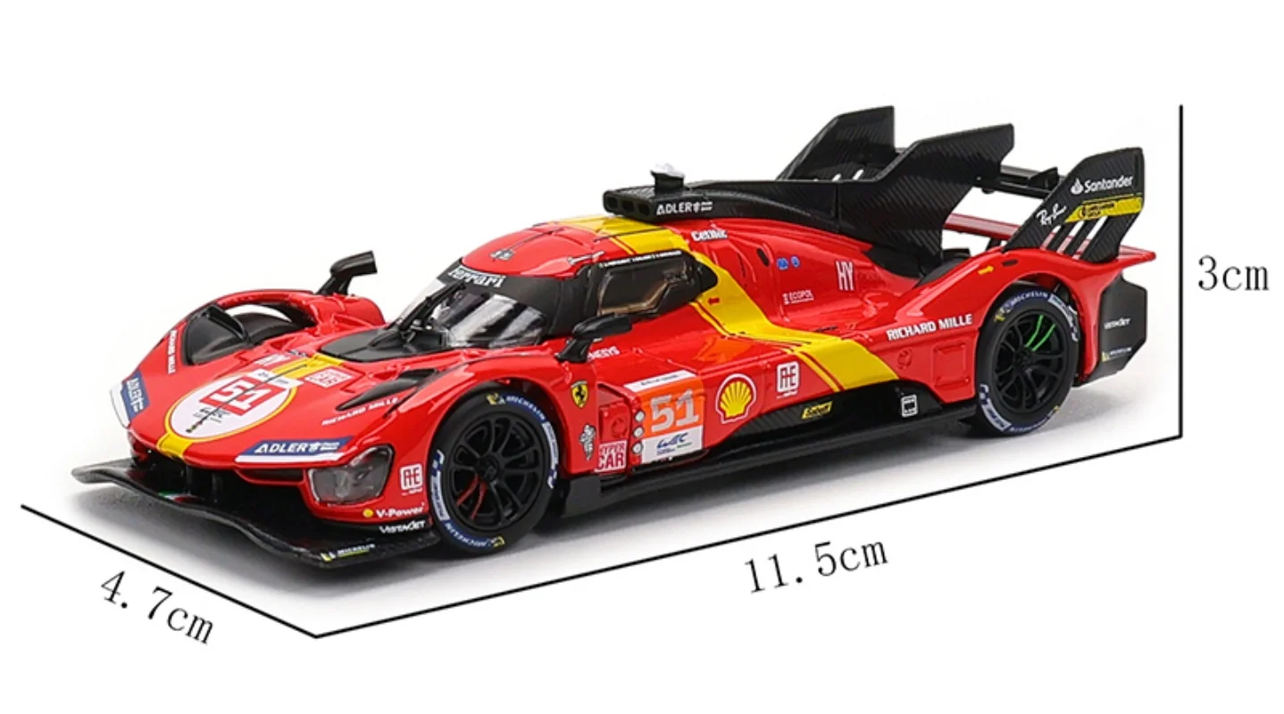 Bburago 1:43 le mans ferrari 499p 2022 488 250 512 liga de luxo veículo diecast puxar para trás carros modelo brinquedo coleção presente
