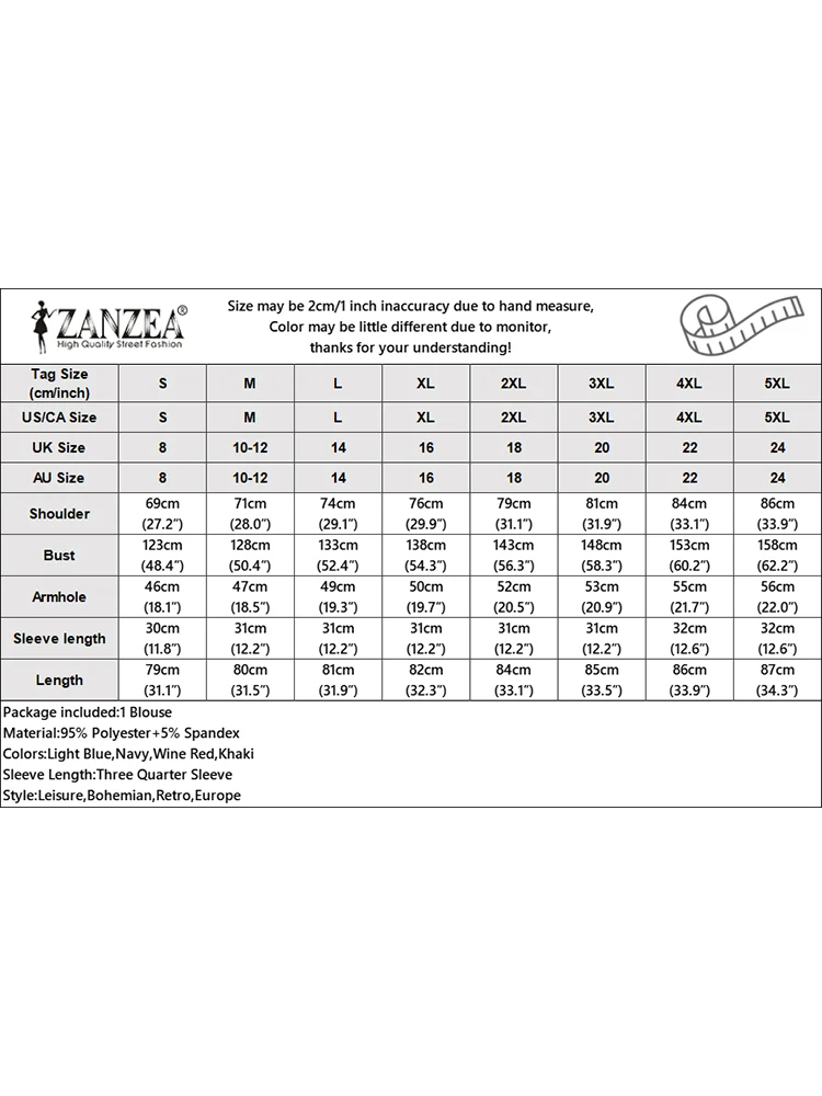 بلوزات خريف 2015 من ZANZEA بلوزات نسائية أنيقة فضفاضة بأكمام طويلة قميص عمل نسائي OL قميص كبير الحجم قمصان محبوكة متينة غير رسمية #6
