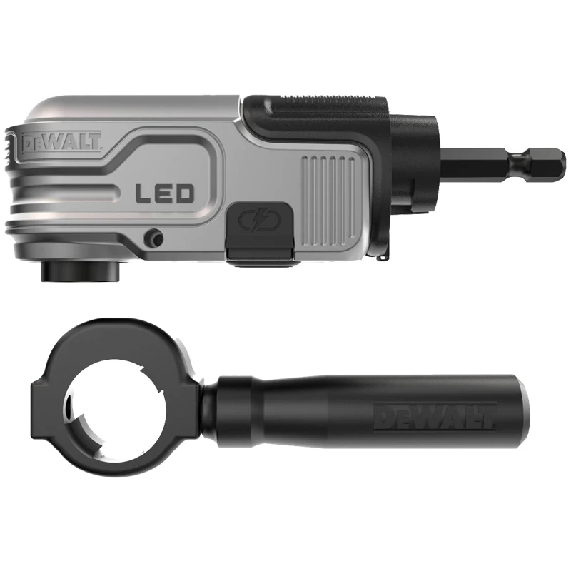 DEWALT DWALRAFT Right Angle LED Attachment - Precision Lighting For Tight Spaces & Impact-Ready Tool Accessories