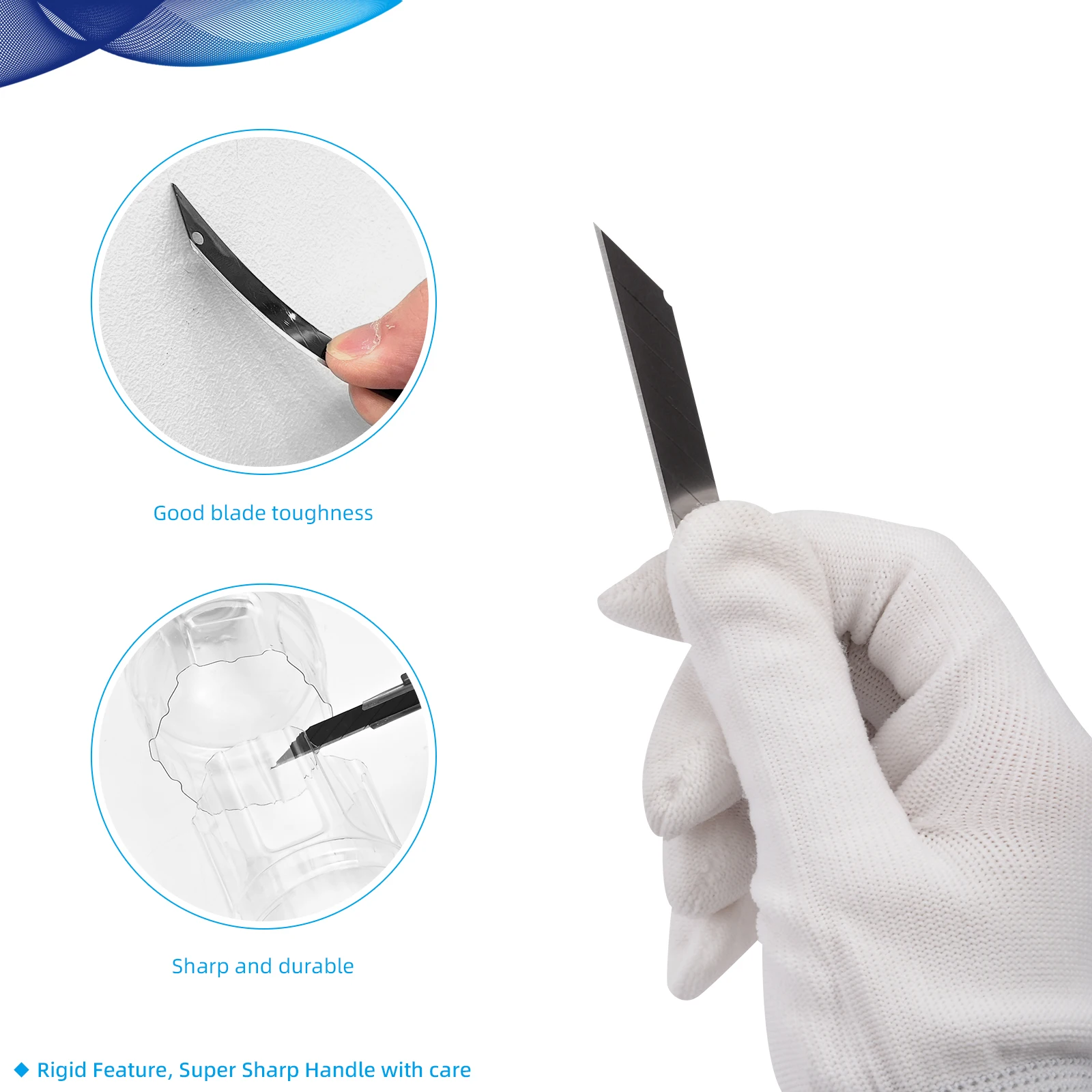 EHDIS Anti-Rust Utility Art Knife Replacement Blade 30/60 Degree Snap Off Carbon Steel Blade Refills for Car Wrap Film Cutter