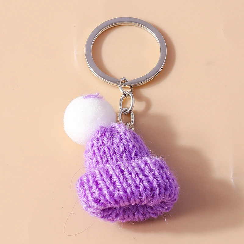 Aihua Neuer Kawaii Gestrickter Weihnachtsmann-Mützen-Schlüsselanhänger für Frauen Flauschiger Gehäkelter Mützen-Schlüsselanhänger Weihnachten Neujahr Schmuck Geschenke – Detail 9