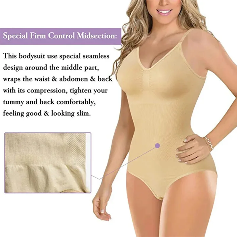 

Бесшовное корректирующее боди с открытой промежностью, сильной утяжкой живота, полной поддержкой груди и легким эффектом утяжки талии