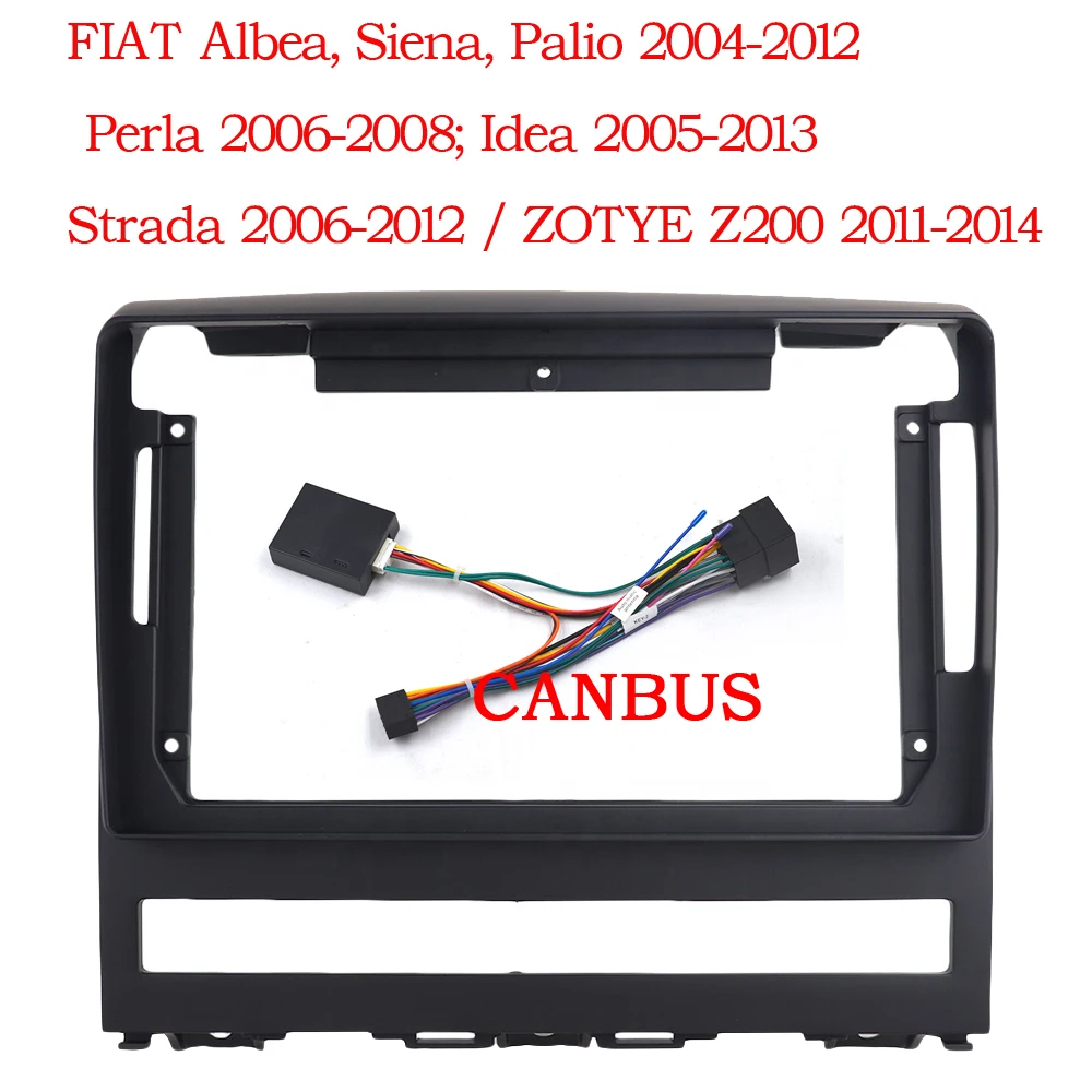 2 Din 9 Inch Car Radio Mp5 Plastic Fascia Panel Frame Canbus for FIAT Perla 2009 Albea Siena Palio 2004-2012 Dash Mount Kit