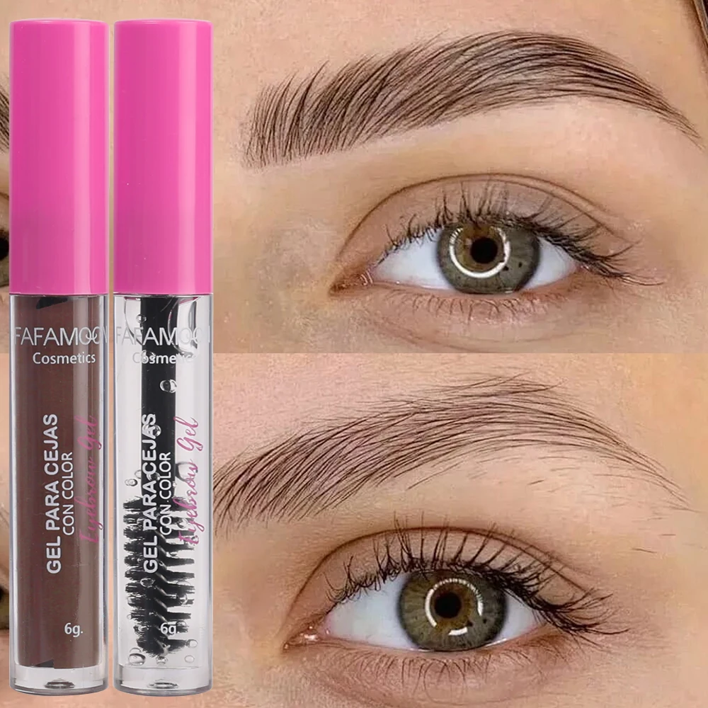 Crema para cejas teñida líquida Natural resistente al agua, 3 colores, Gel de estilismo transparente para cejas, juego de cera, maquillaje duradero