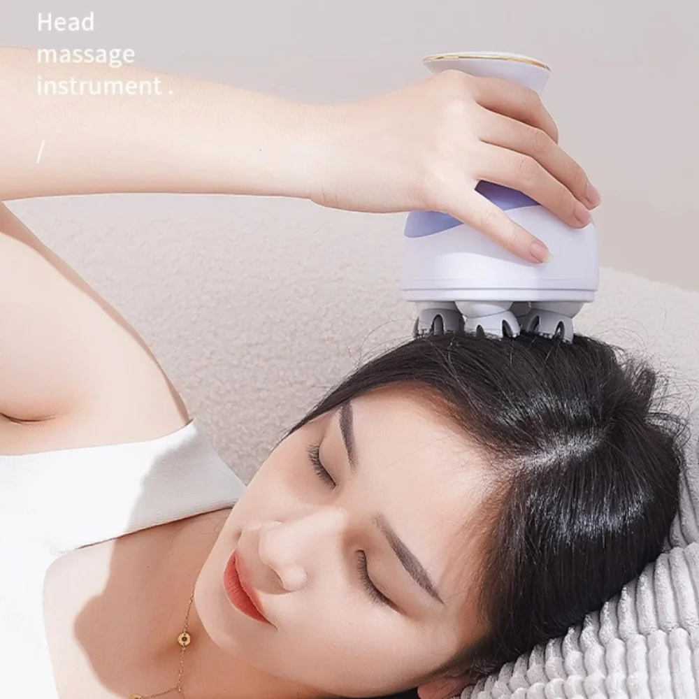جهاز تدليك جديد متعدد الوظائف قابل لإعادة الشحن هدية ثلاثية الأبعاد لتدليك فروة الرأس أداة العلاج الطبيعي