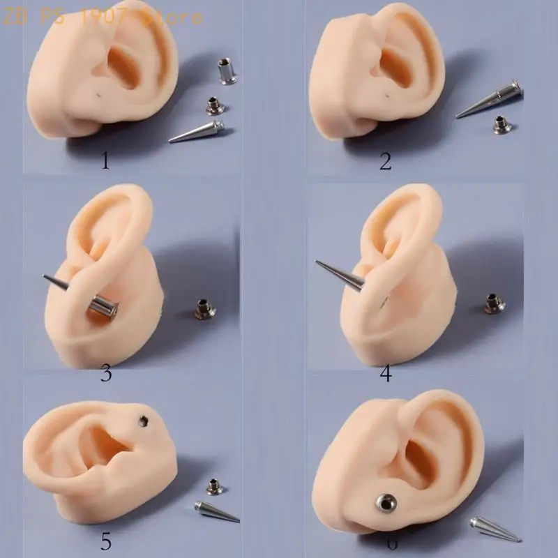 6Pieces Plug Taper Insertion Pin for Ear Tongue Stretcher Piercing Stretching 55KA