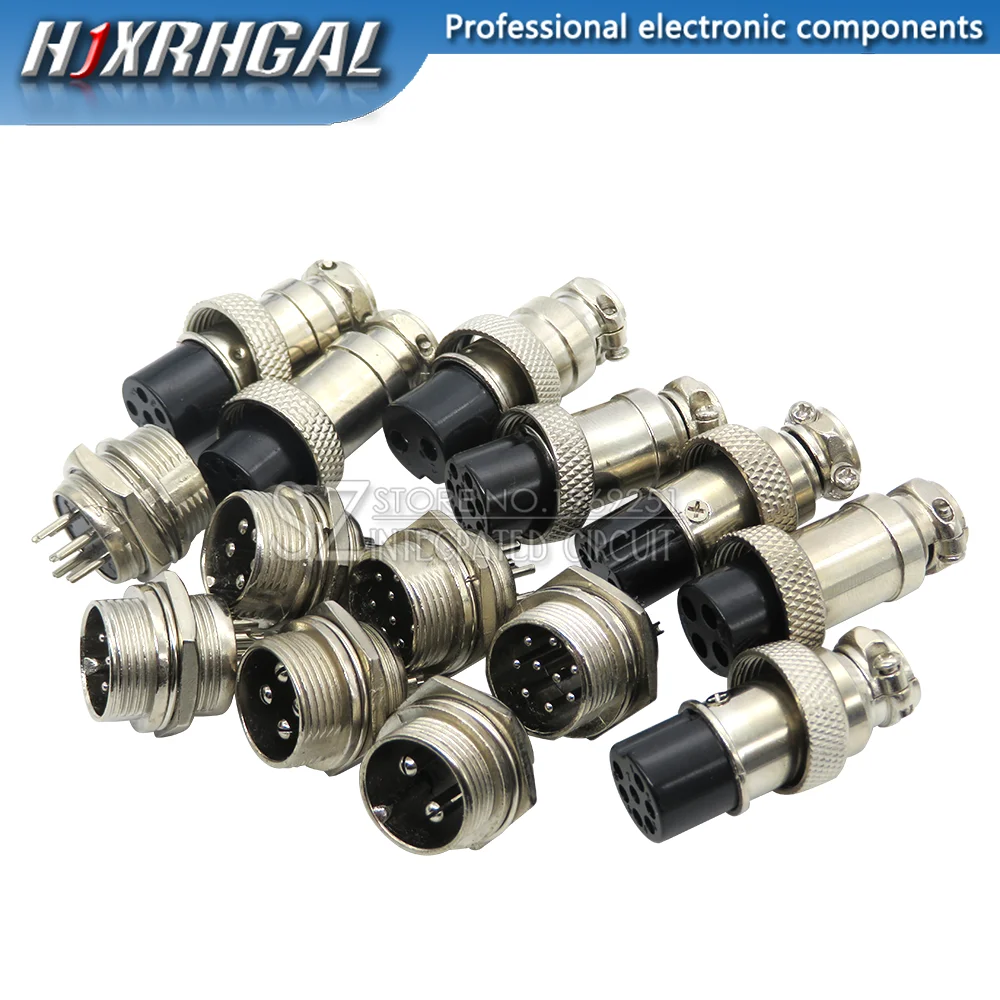 1Set GX16 2/3/4/5/6/7/8/9 Pin Male & Female 16mm ibuw Metal Circular Aviation Connector Socket Plug 2PIN 3PIN 4PIN 5PIN 6PIN