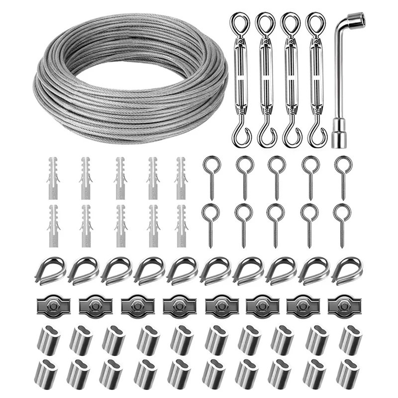 

30M Φ 3Mm Steel Wire Kit Steel Wire Covered With Eyelet Tensioning Kit, Turnbuckle