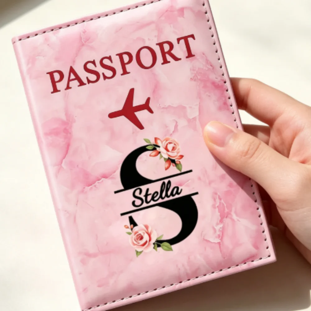 Travel Accessories Present - Personalized Name Flap Design Leather Passport
