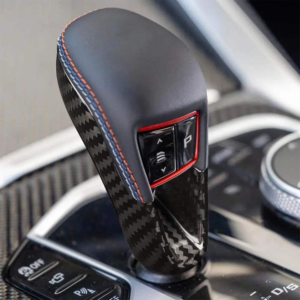 Carbon Fiber Gear Shift Knob Cover Panel Decorative Interior Retrofitting for BMW M2 G87 M3 G80 M4 G82 G83 2021-2025 Accessories