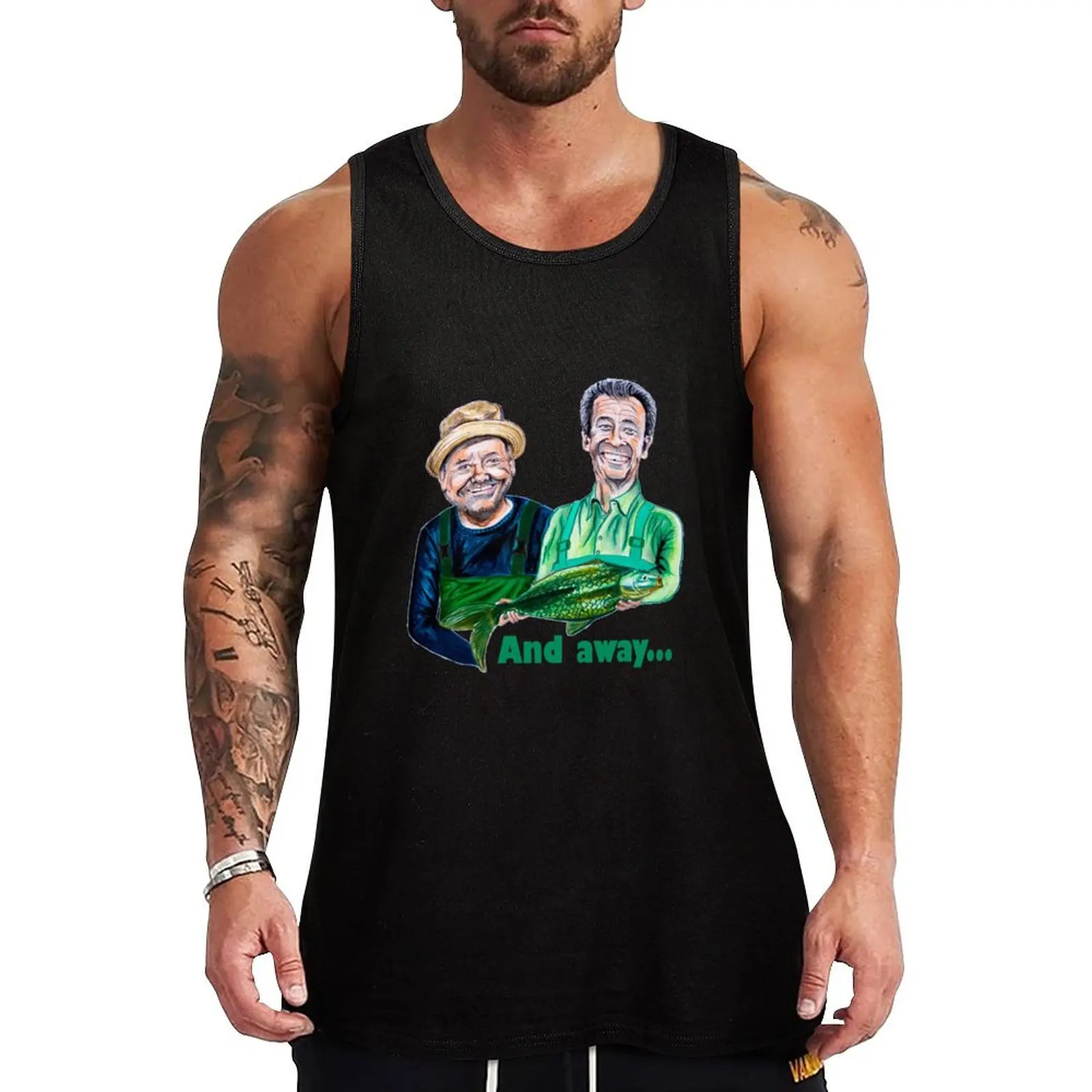 

Caricatures of Bob Mortimer and Paul Whitehouse - Gone Fishing Tank Top Bodybuilding clothing man Bodybuilding shirt