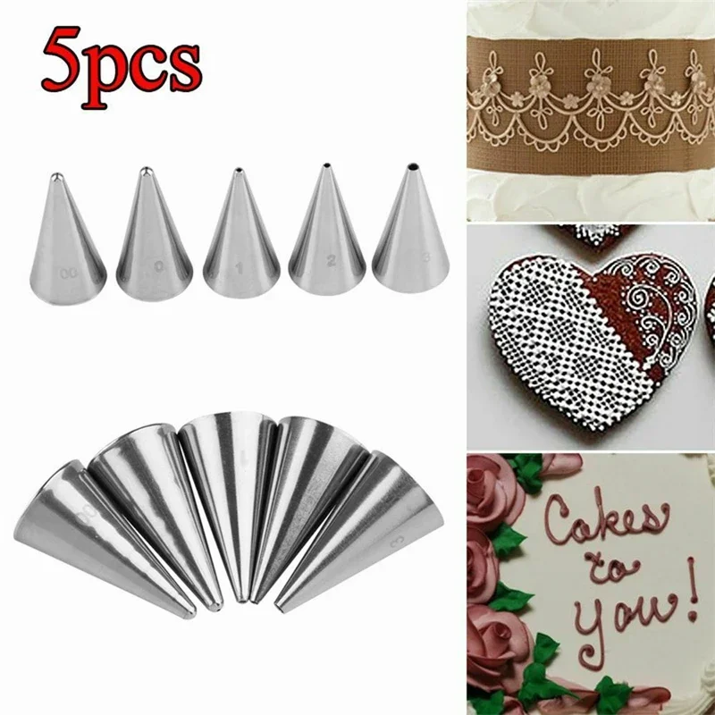 5 Pack Icing Piping Nozzles Tips Cake Sugarcraft Pastry Decor Baking Tools Kits