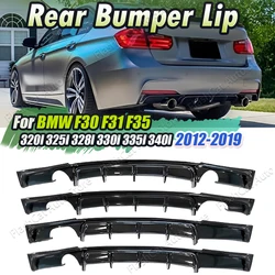 F30 Car Rear Bumper Lip Diffuser M Performance Black Diffusor Carbon Fiber Look For BMW 3 Series F30 F31 F35 M Sport 2012-2019