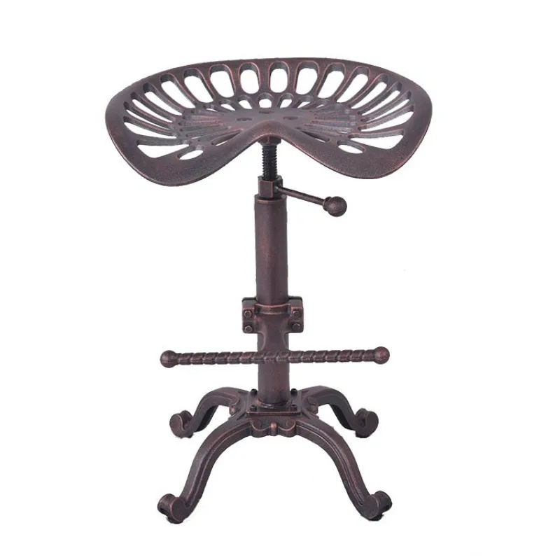 Industrial style furniture creative tractor, cast iron seat rotating lift bar chair