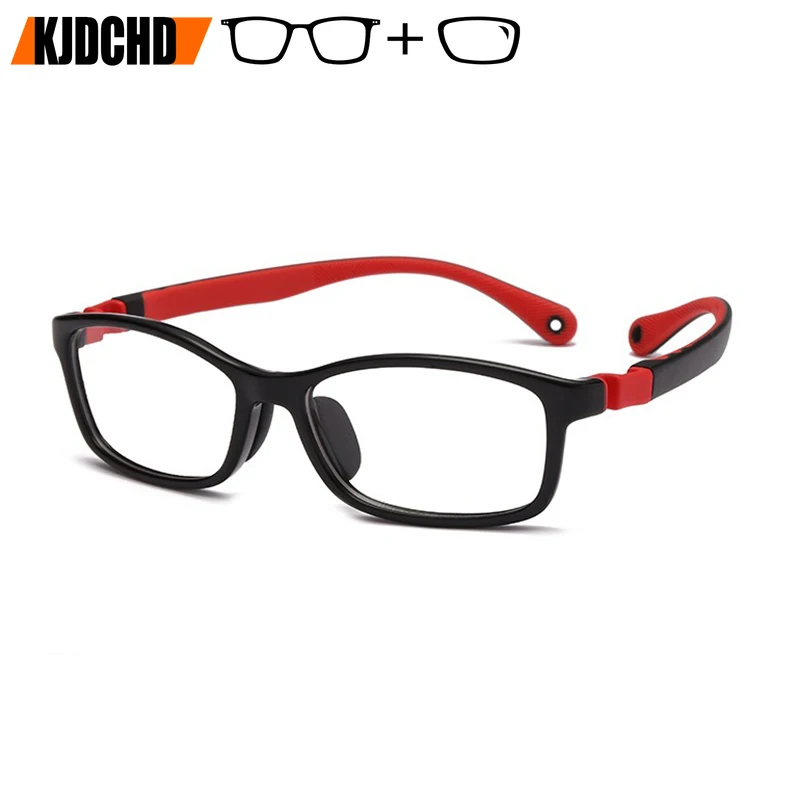 

Ultralight TR90 Kids Boys Rectangular Full Rim Flexible Prescription Glasses Girls Plastic Square Children Optical Glasses