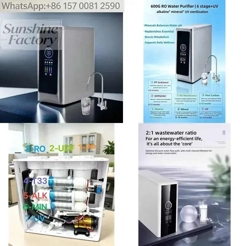 Customizable UV 5 Stages 600gallons Home Appliances 5 Stages Water Filters Reverse Osmosis System Water Purifier