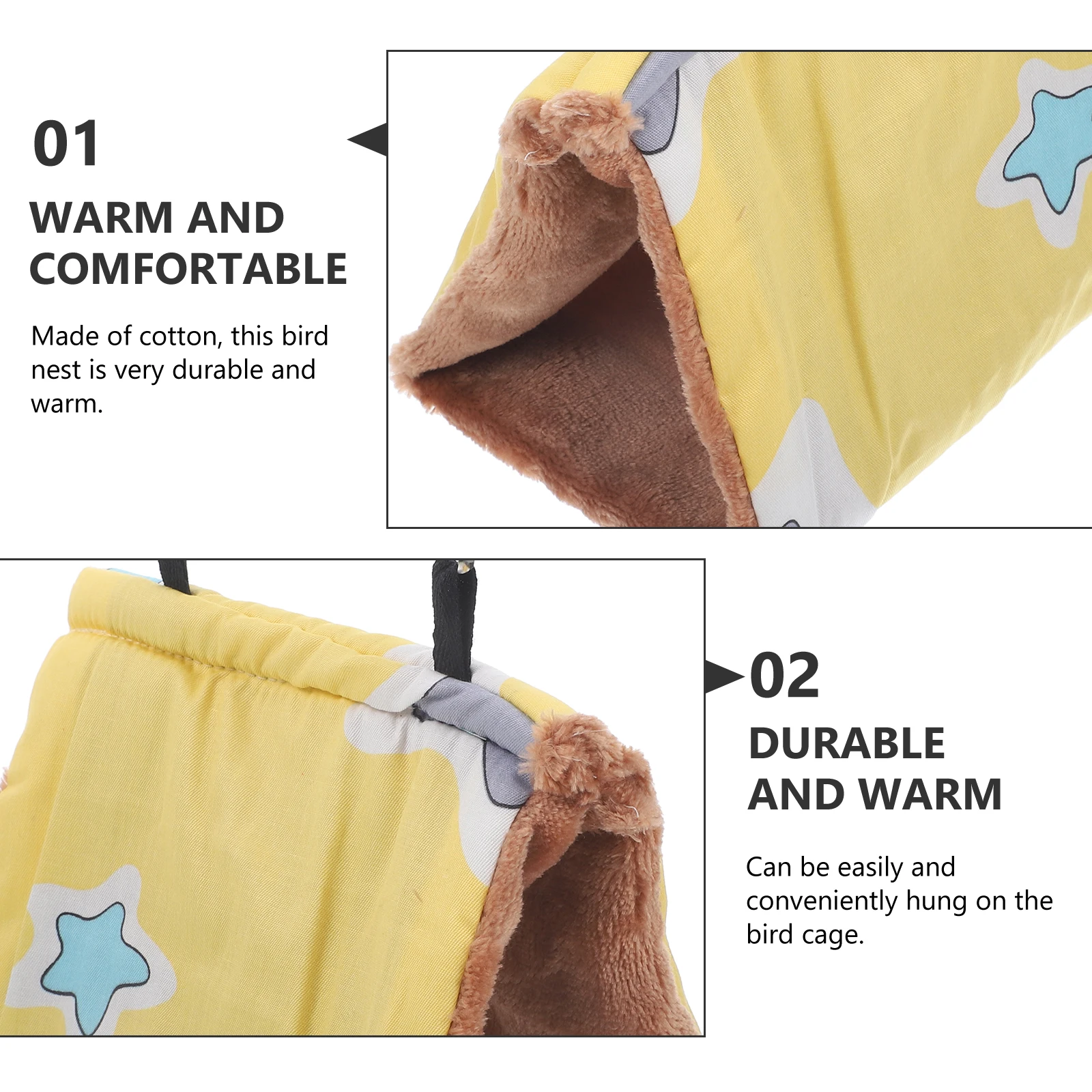 

Winter Bird Hammock Small Cozy Parakeet Bed Soft Cotton Material Hanging Cage nament Suitable Finches Canaries