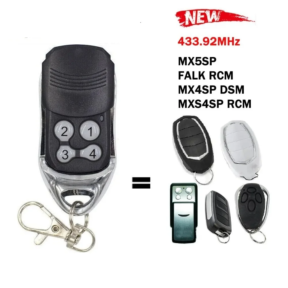 استبدال MOTORLINE FALK RCM MX4SP DSM MXS4SP RCM MX5SP بوابة جراج كهربائية التحكم عن بعد 433.92MHz أمر باب المرآب