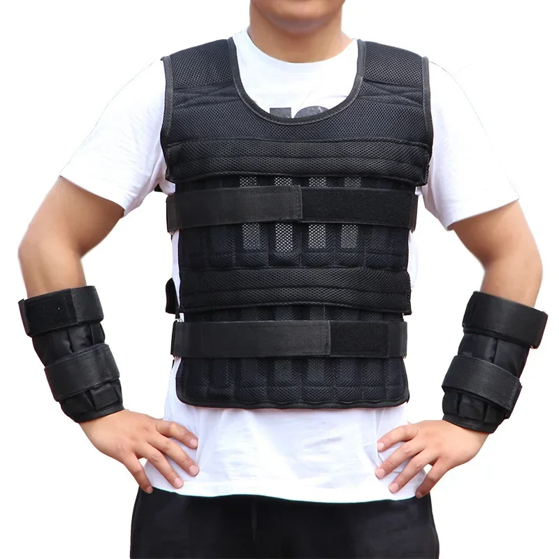 Vest only 1x Upgrade Adjustable 30kg Loading Weighted Vest Fitness Weight Training Vest Comfortable Waistcoat Fitness Equipment